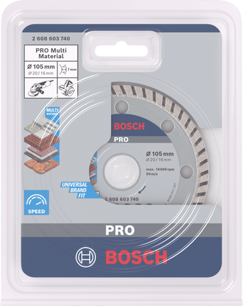 Bosch PRO 多材質鑽石磨盤 105×20/16 毫米。.